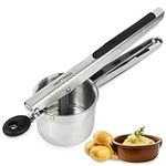 HEFTMAN Mash Potato Ricer - Mash Potato Masher Stainless Steel with Ergonomic Silicone Handles, Heavy Duty Food Press, Multifunctional Ricer for Mashed Potatoes, Puree, Fruit & Veg (Dishwasher Safe)