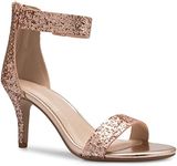 Olivia K Girl's Glitter Leatherette Open Toe Strappy Ankle T Strap Kitten Heel Sandal (Toddler/Little Girl)