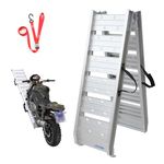 LIEKUMM Motorbike Loading Ramp, 182.5cm Aluminum Loading Ramp for Van, ATV Truck Scooter Quad Lawn Mower, 250kg Capacity Motorcycle Loading Ramp, Silver