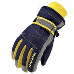 Azarxis Kids Winter Ski Gloves Snow Children Bulky Waterproof Thermal Warm Cold Weather Windproof Mittens for Boys Girls Snowboarding Sledding Cycling Riding Skating Biking (Blue, 6-7 Years Old)