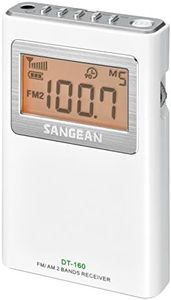 Sangean DT-160 AM/FM Stereo Pocket Radio with 100 Operating Hours on 2 AA Batteries