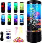 Toycol Bubble Jellyfish Lamp,8 Color Changing LED Jellyfish Night Light,Aquarium Tank Table Mood Lamps for Adults Kids Home Office Decor Gifts (Bubble Jellyfish lamp)