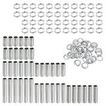 sourcing map Lamp Pipe Kit with Lock Nuts Teeth Washers M10 Thread Fasteners Assortment for Chandelier Ceiling Light Repair Assembly DIY Hardware, Pack of 126