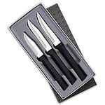 Rada Cutlery Paring Knife Set – 3 Knives with Stainless Steel Blades And Black Stainless Steel Resin Handles Made in the USA