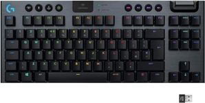 Logitech G915 LIGHTSPEED TKL Tenkeyless Wireless Mechanical Gaming Keyboard with low profile GL-Tactile key switches, LIGHTSYNC RGB, Ultra thin design, 40+ hours battery life, QWERTY UK Layout - Black