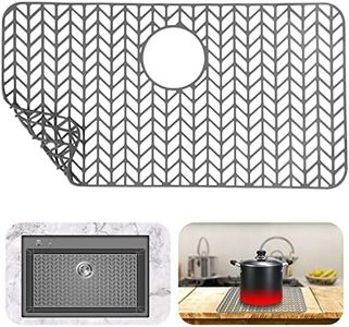 Sink Silicone Protector for Kitchen Sink 26''x14'' ，Back Drain Kitchen Sink Grid Fitting, Heat Resistant Non-Slip, Farmhouse Stainless Steel Porcelain Sink Bottom Sink Mat