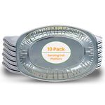 MaxxCore Aluminium Foil Party Platters - Large Serving Platter - Oven and Freezer Safe - Appetizer Serving Tray - Reusable Serving Platter Set - Recyclable Trays for Parties - 10 Pack - 35x23cm