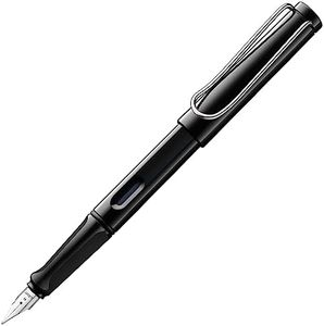 LAMY safari black - Fountain Pen with ergonomic grip & polished steel nib in size M - ideal for any Writing & Calligraphy - including LAMY T 10 blue cartridge - Right-Handed