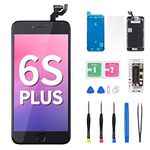 DGSCSMY for iPhone 6s Plus Screen Replacement with Home Button LCD Repair Kit 3D Touch Display Digitizer 5.5" Black Front Camera Speaker Proximity Sensor Glass Assembly Fix Tools A1634 A1687 A1699