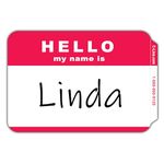 C-line Hello Badges -3.50-Inch Width x 2.25-Inch Length -100/Box -Rectangle -Red