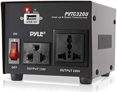 Pyle Step Up and Down Converter - 500 Watt Voltage Converter Transformer w/ USB Charging Port, UK Power Adapter, AC 110 / 120 to 220 / 240 Volt Vice Versa, 110V/120V/220V/240V Input Voltage