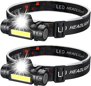 Tokeyla 2 Pack Rechargeable Headlamp Super Bright LED Head Torch,Adjustable Beam,Lightweight Head Lamp,Waterproof Headlight,Bike Light Flashlight for Running Camping Cycling Outdoor Adults Kids