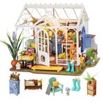 Rolife DIY Miniature Dollhouse Kit, Build 9.6" Greenhouse Diorama Kit Building Set with LED Room Hobby Craft for Aduls Uniue Gifts for Teens (Dreamy Garden)