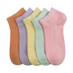 Women Bamboo Ankle Socks Ankle Length Thin Sock Odor Resistant Low Cut Sock 5 Pairs (as1, alpha, l, regular, regular, Assorted5)