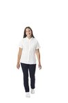 French Toast Women's Oxford Button-Down Collar Blouse with Short Sleeves, White, Large