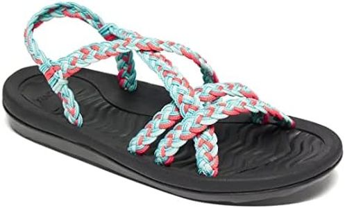MEGNYA Ladies Summer Comfortable Outdoor Sport Sandals, Womens Arch Support Orthotic Slide Sandals with Adjustable Straps, Soft Walking Shoes for Travel Beach Blue Coral Size 8.5