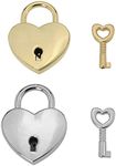 ZCZQC Love Lock 2PCS Gold and Silve