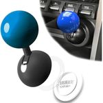 SHOPYSTAR Push Button Start Lever, Car Push to Start Button Rocker, Car Engine Start Stop Button Joystick, Full Ball-bar Rocker Car Button Automotive One-Touch Start Button Cover Protector (Blue)