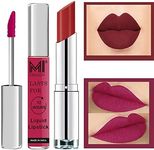 MI Fashion Made in India Lipstick Combo Offers 100% Veg Long Lasting - Pink Liquid Matte Lipstick, Brown Sugar Creamy Matte Lipstick