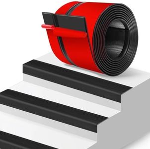 Stair Edge Trim Vinyl Stair Nosing 5.5" Self Adhesive Nose Molding Non-Slip Rubber Edge Protector Steps Trim Rubber Strips for Staircase Step Uses (20Ft, Black)