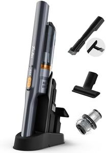 FreAire Aspiradora de mano inalámbrica, aspiradora de mano portátil, tiempo de funcionamiento 15-35 para el hogar, coche, oficina, alfombra, piso de madera dura, naranja