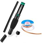 MOGAOPI Desoldering Pump, Solder Wick, Spare Nozzle, Solder Sucker, 1pcs Solder Braid Desoldering Wick, Desoldering Vacuum Pump Solder Remover Tool (4 in 1 KIT)