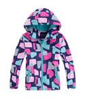 M2C Girls Floral Windbreaker Fleece Lined Jacket with Hood 10/12 Purple