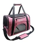 ZaneSun Cat Carrier Dog Carrier Pet Carrier for Small Medium Cats Dogs Puppies of 15 Lbs,Airline Approved Dog Cat Travel Carrier (Medium, Pink)