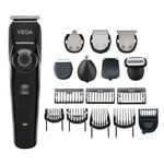 Vega OG 15 in 1 All Rounder Grooming Set for Men with 3 Hrs Non-Stop Runtime, 40 Length Settings, 15 in 1 Face, Nose, Body & Private Parts Trimmer for Men, USB Type C, Black, 2 Year Warranty (VHTH-37)