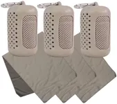 Maxie & Nova 3 Piece Cooling Towels for Hot Weather - Neck Towels to Keep You Cool, Theme Park Essentials (Gray)