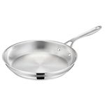 Jamie Oliver by T-FAL Cook Smart Frying Pan 9.4 in / 24 cm, Uncoated Stainless Steel, Robust, Fast Heating, Even Cooking, Riveted Handle, Induction Safe, Oven and Dishwasher Safe