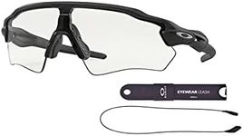 Oakley Radar Ev Path OO9208 920874 38MM Matte Black/Clear Rectangular Sunglasses for Men + BUNDLE Accessory Leash + BUNDLE with Designer iWear Eyewear Kit