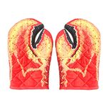 gerFogoo 2pcs Oven Gloves, Thick Cotton Oven Anti-scalding Crab Claw Gloves, Suitable for Microwave Ovens, Ovens, Grill Plates