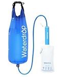 Waterdrop Gravity Water Filter Straw, Camping Water Filtration System, Water Purifier Survival for Travel, Backpacking and Emergency Preparedness, 1.5 gal Bag, 0.1 Micron, 5 Stage Filtration