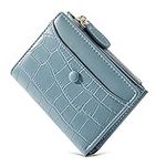 MEEGIRL Small Purses for Women Fashion Stone Pattern Girls Wallet Thin and Light Card Holder Organizer (Blue)