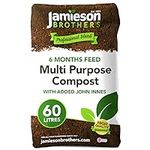 Multi Purpose Compost with added John Innes 60L - 6 months feeding added as standard to this premium mix - Ideal for use at home in the garden - By Jamieson Brothers