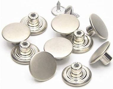 12 Sets Jean Tack Buttons Metal Replacement Kit, Matte Silver (Silver)