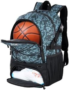 WOLT | Basketball Equipment Backpack, Large Sports Bag with Separate Ball Holder & Shoes Compartment, Gifts for Basketball, Soccer, Volleyball,Gym (Camouflage Grey)