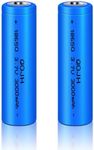 QOJH 2Pack 18650 battery, 3.7v 18650 rechargeable battery 3000mAh for Remote Control Cars Toy, Flashlight, Solar Lights, Mini Fans, Shaver etc (Button Top)