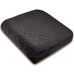 COMFORTANZA Large 19"x17"x3.25" Memory Foam Seat Cushion with Cooling Effect, Washable Cover and Non-Slip Base for Office Chairs, Wheelchairs, Recliners, Cars - Back Pain Relief - Medium-Firm - Black