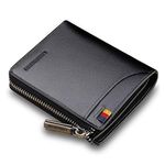 LAORENTOU Genuine Leather Wallets for Men, RFID Blocking, Multi Card Holder Slim Mens Wallet with Zipper Coin Purse, Bifold Wallet for Man, Boys, Teens, Black, medium, Coin Purse Wallet