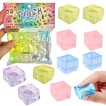 12Pcs Ice Cube Stress Balls - Party Favors Gifts for Kids Adults, Funny Fidget Stress Ball, Squeezy Sensory Cubes, Soft Squishies Anxiety Toys for Kids and Adults with ADHD and Autism