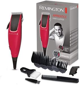 Remington Tondeuse Cheveux Homme, Lames Acier Inoxydable, 5 Sabots, 1 Peigne Coiffeur, 1 Brosse Cou, 1 Brossette Nettoyage - HC5018 Apprentice