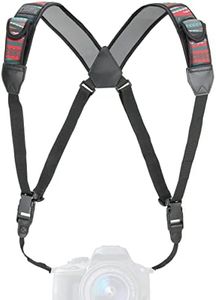 USA GEAR Camera Strap Chest Harness with Southwest Neoprene and Accessory Pockets - Compatible with Canon, Nikon, Fujifilm, Sony and Binoculars, DSLR, Point & Shoot, Mirrorless Cameras