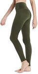 TSLA Women's Thermal Yoga Pants, High Waist Warm Fleece Lined Leggings, Winter Workout Running Tights with Pockets TM-XYP83-OLV Medium