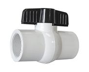 American Valve P200 1 1/2" PVC Ball Valve IPS Schedule 40, 1-1/2-Inch,White