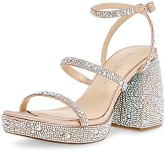 Betsey Johnson Women's Denni Heeled Sandal, Rhinestone, 10