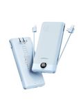 VEGER Portable Charger for iPhone Built in Cables Fast Charging USB C Slim 10000mAh Power Bank, Wall Plug USB Battery Pack for iPhones, iPad, Samsung More Phones Tablets (Blue)