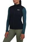 TCA Women's Reflective Flyweight Wind-Proof Running Workout Training Cycling Gilet with Zip Pockets - Black Night, S