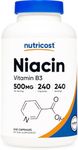 Nutricost Niacin (Vitamin B3) 500mg, 240 Capsules - with Flushing, Non-GMO, Gluten Free